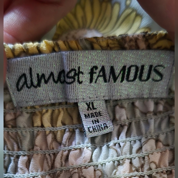 Almost Famous Lace Floral Midi Dress - Cream and Yellow - Picture 4 of 4